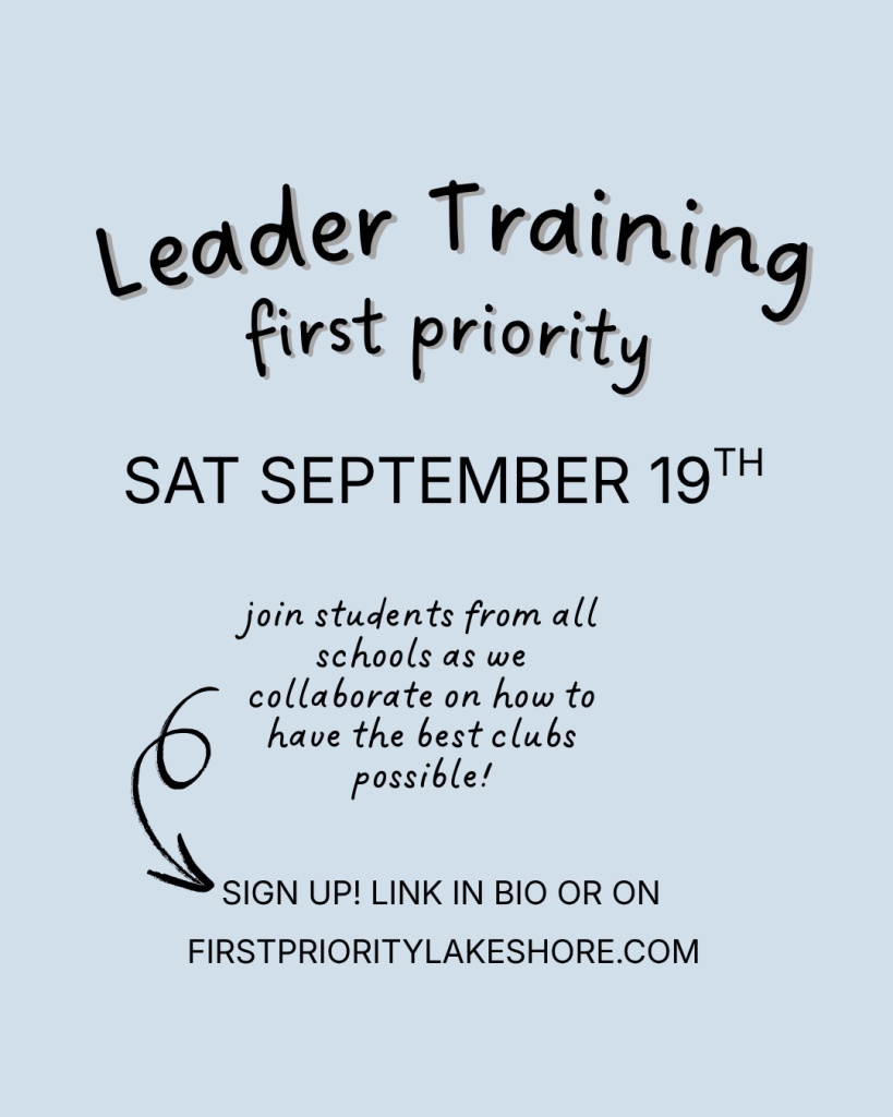 Leader Training with First Priority on Saturday Sept 19